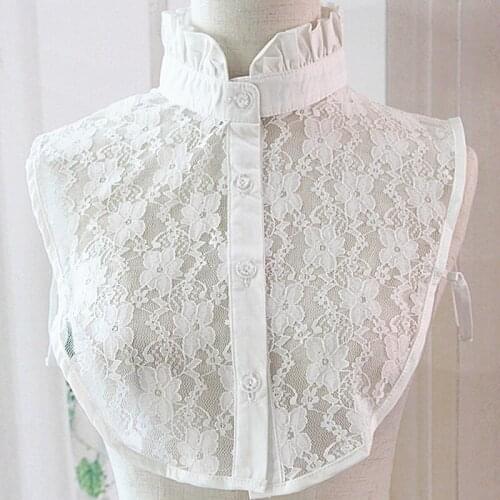 Fashion Four-leaf flower elegant fashion ladies hand-studded collar False collar shirt ladies decorative Lace wild fake collar