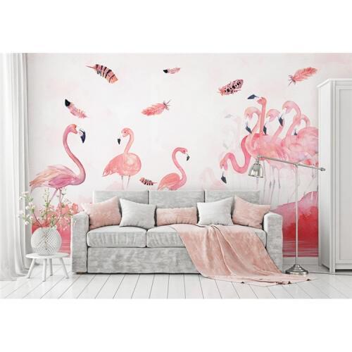 3D Scandinavian Style Rainforest Plant Flamingo Wallpaper Living Room Bedroom Wallpaper Clothing Store Mural Wedding Room Wall