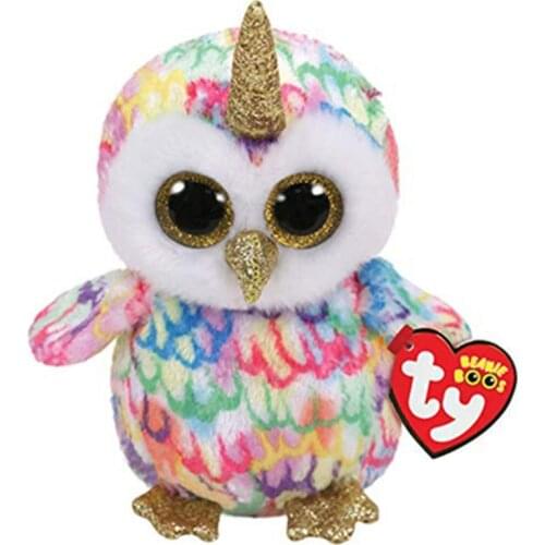 New 6" 15cm Ty Big Enchanted Glitter Eyes Muticolor Unicorn Owl Plush Stuffed Animal Collectible Soft Doll Toy Boy and girl Gift