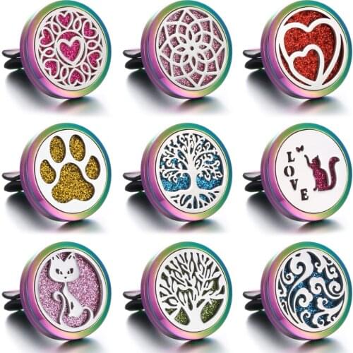 New Aromatherapy Jewelry Diffuser Pendant Necklace Open Locket Tree of Lfie Flower Essential Oil Diffuser Perfume Aroma Necklace