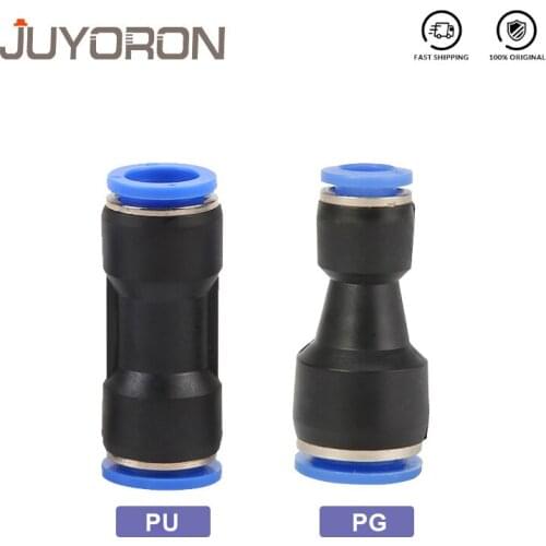 Pneumatic fittingsPU and PG 8mm 6mm 4mm Air Water Hose Tube Push in Hose Straight Air Pneumatic Connector Fast Connect