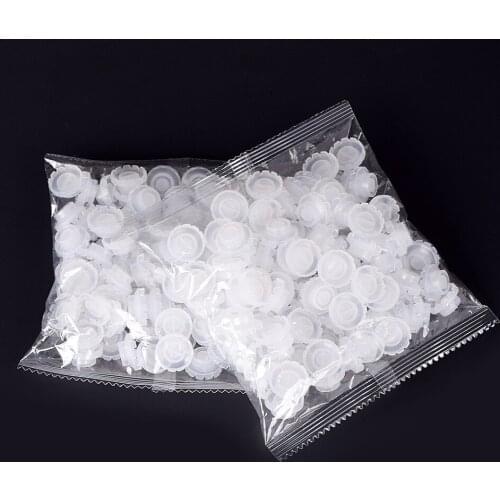 100pcs Individual Eyelash Glue Holder Grafting Eyelashes Quick Blossom Cup Ring Eyelash Extension Adhesive Stand