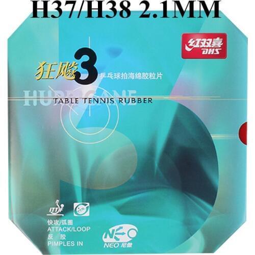 DHS NEO Hurricane 3 H37 H38 Backhand Attack / Loop Pips-In Table Tennis (PingPong) Rubber With Sponge 2.15mm 2.2mm