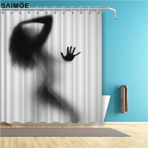 Sexy Girl Portrait Bathroom Curtains Sexy Girl Portrait Waterproof Bathroom Curtains Polyester Fabric Bath Curtain Shower Sets