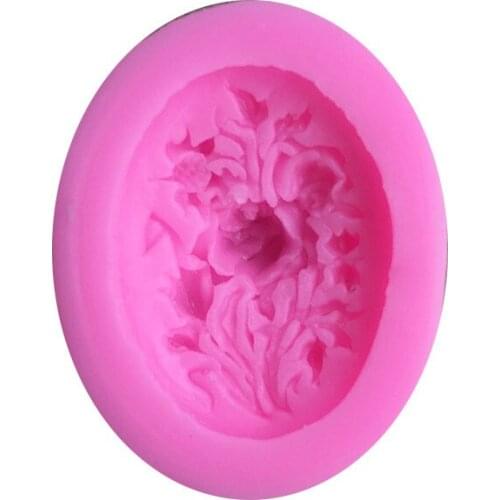 DIY silicone fondant baking chocolate mold, round peony flower cake mold, rose shape