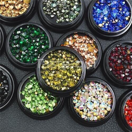 Mixed Sizes Sharp Bottom Rhinestones Nail Art Decoration Beauty Manicure tools nails Accessories culet diamond