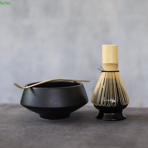 Traditional ceramic matcha sets with bamboo whisk ceremic matcha bowl whisk holders tea sets