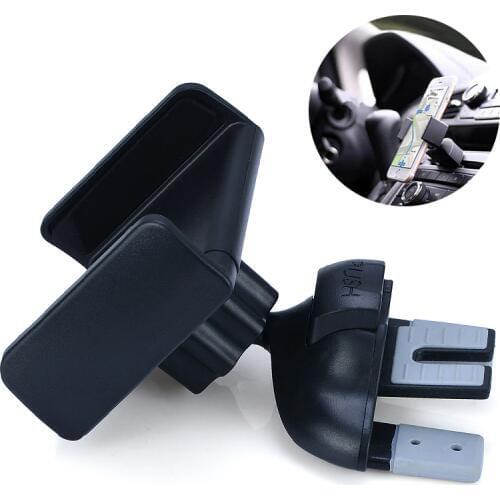 Universal 1pc Car Van CD Slot Smart Mobile Phone Rotation Mount Holder Stand Bracket ABS+TPE