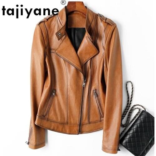 Jacket Leather Genuine Woman Biker Jackets for Women Real Sheepskin Coat Female Plus Size 4xl 2021 Veste Femme Pph4463