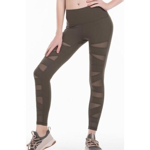 Women Sports Pant Splicing Net yarn leggings 4 way stretch working pants Super Quality Stretch Fabric mesh leggings