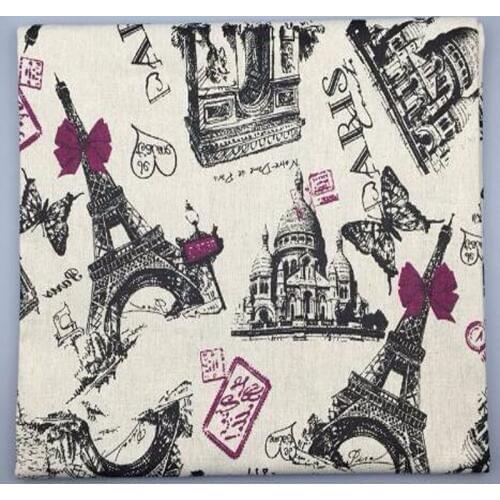 100x145cm Effiel Tower & Buckingham Palace Cotton Linen Fabric Vintage Quilting Patchwork Tilda Fbric sewing crafts Home Decor