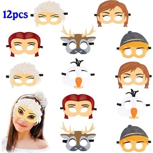 12Pcs Princess Masks Dress Up Costumes Party Supplies Mask Halloween Party Decoration Accessories Photo Booth Props for Children