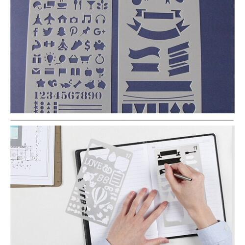 20PCS/LOT PET Hand drawing template office school drawing stencils 178x102mm 20 type patterns each one piece PET stencils