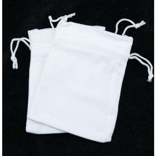 200pcs/lot White Velvet Bag 9x12cm Small Wedding Gift Bracelet Packaging Bag Pouches Drawstring Jewelry Gift Bags Party Supplies