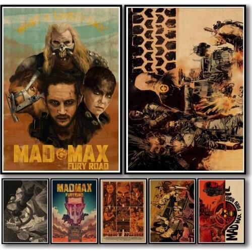 36 Designs Mad Max Kraftpaper Poster Home Decal Art Painting Funny Wall Sticker for Coffee House Bar