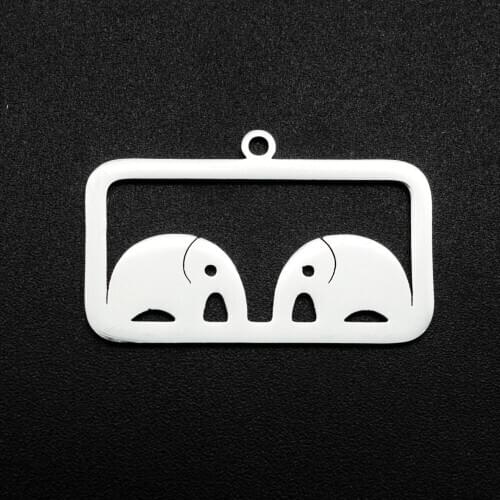5pcs/lot 100% Stainless Steel 30x18 Baby Elephant DIY Charm Pendant Wholesale OEM Order Accepted Top Quality Finding Supplies