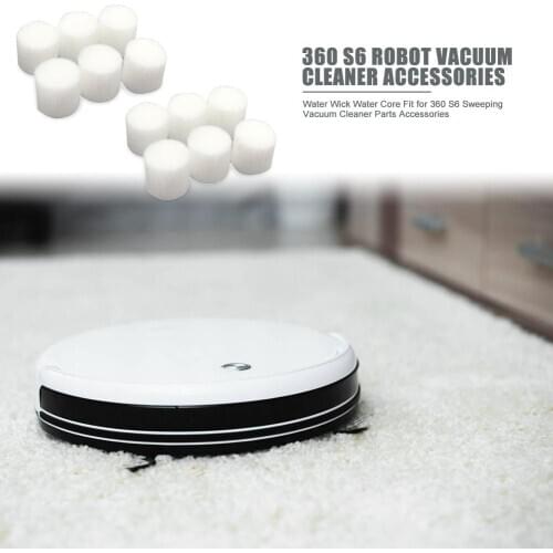 6/12pcs Practical Water Wick White Filter Cotton Water Core for 360 S6 Sweeping Robot Replacement Parts Accessories