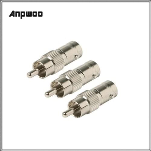 Anpwoo Wholesale BNC Male to RCA Female Coax Cable Connector Adapter F/M Couple for CCTV Surveillance Camera System Kit