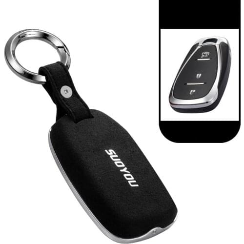 Car Key Case Cover Genuine Leather Galvanized Alloy For chevrolet cruze spark sonic camaro Volt Bolt Trax Malibu cruze