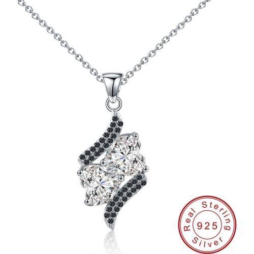 BLACK AWN 2019 New Topaz 925 Sterling Silver Infinite Fine Jewelry Wedding Pendants Trendy Engagement Necklaces for Women P109