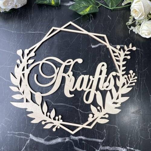 Custom Wooden Name Sign Rustic Wedding Photo Props Personalized Bride And Groom Name Mirror Gold Acrylic Party Wreath Decoration