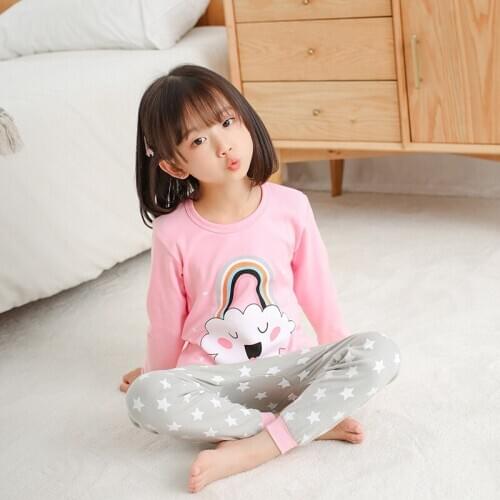 Kids Pajamas Long Sleeve Cartoon Children Pajamas For Girls Boys Pyjamas Kids Baby Girl Clothes Suits Boys Sleepwear Nightwear