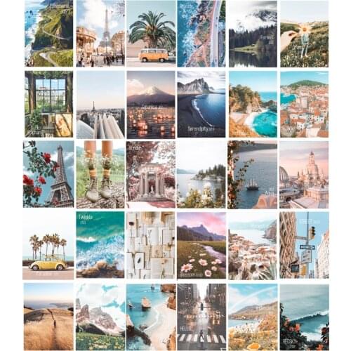 60Pcs/Set Travel Series Photograph junkJournal Decorative Writable Stickers Scrapbooking Stick Label Diary Stationery Album