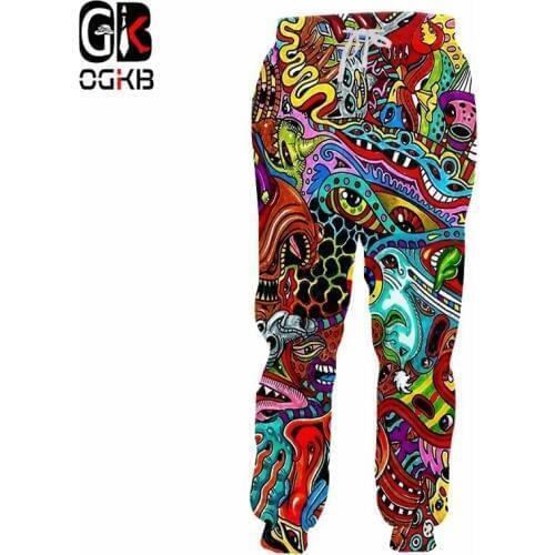 OGKB Jogger Pants Hombre Hot Long Loose 3D Sweat Pants Printed Red Ghost Hip Hop Plus Size 5XL Garment Unisex Spring Sweatpants