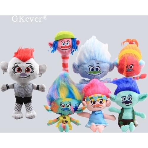Movie Trolls 2 Poppy Branch Barb Guy Diamond Trolls World Tour DJ Suki Harper Cooper Plush Figure Toys Soft Dolls Kids Gift