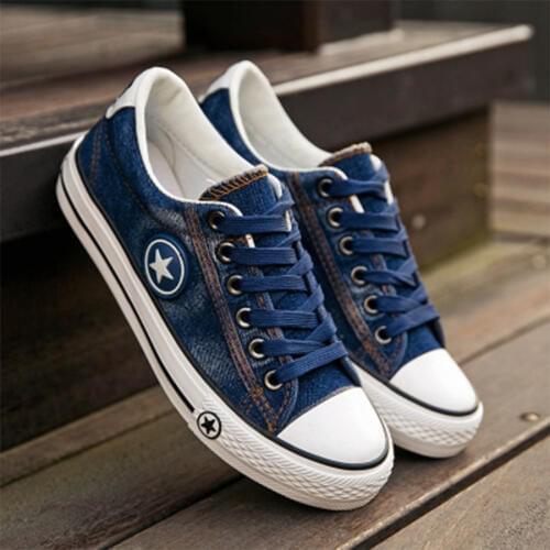 Fashion Women Sneakers Denim Casual Shoes Female Summer Canvas Shoes Trainers Lace Up Ladies Basket femme Stars tenis feminino