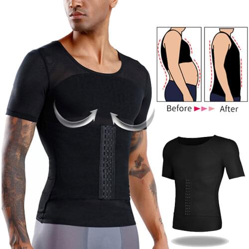 Fashion Men Shapewear Tops Shapers Male Girdle Shirt Mens Tummy Belly Control Slimming Waist Trainer Undershirt Tops