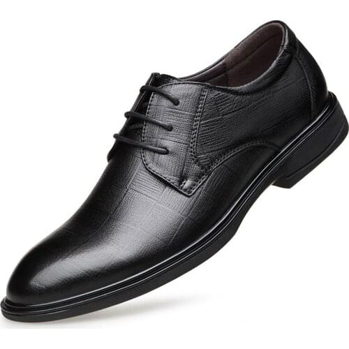 2021 Newest Men Dress Shoes Designer Business Office Lace-Up Dress Shoes Men Retro Genuine Leather Oxford Shoes for Men
