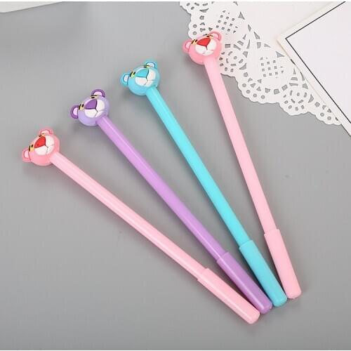24 Pcs Three PCs Creative Stereo Bear Neutral Pen Cute Cartoon Student Stationery Office Supplies Water-based Signature Pen