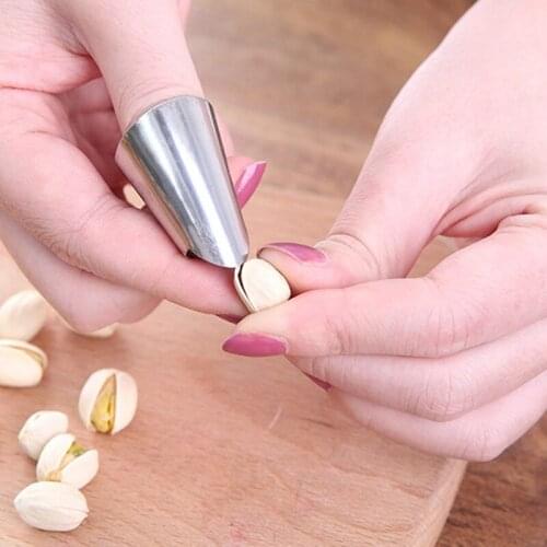 Stainless Steel Kitchen Cutting Protection Tools Finger Protectors Peanut Sheller Vegetable Nuts Peeling Finger Guard