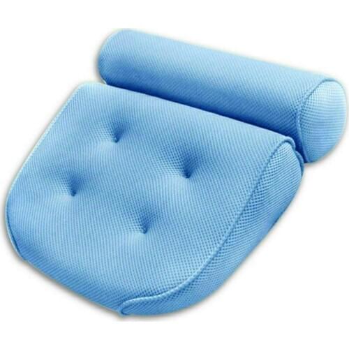 3D Mesh Spa Bath Pillow Bathroom Bathtub Neck & Back Cushion With Suction Cup On The Back For Neck And Back Relax