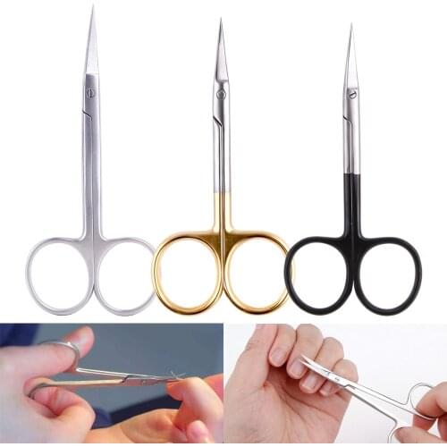 Professional Manicure Scissors Dead Skin Remover Pedicure Scissors Cuticle Regrowth Clipper Tweezers Curved Tip Salon Nail Tools