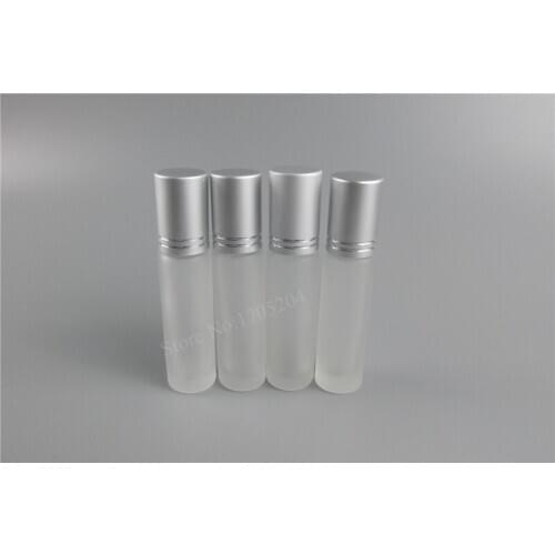 10X10ml Empty essential oil glass bottle 1/3 oz glass roll on bottles 10cc Frosted perfume roller vials