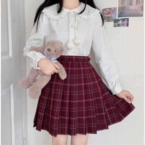 Japanese Style Cute Doll Collar Fuzzy Ball Hanging Drop Versatile Long Sleeve Shirt for Women Autumn and Winter Lolita Shirt