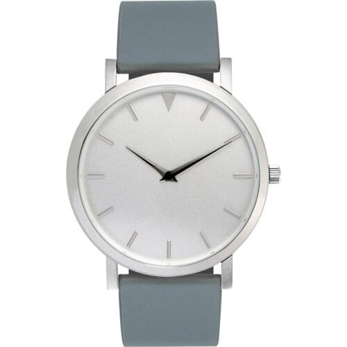 Silver Watches Stainess Steel White Face Grey Watchband Ins Wrist Watch Top Quality Steel Case Not alloy Japanese Movement