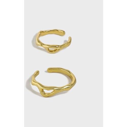 ONLY 1PC 100% real. Authentic 925 Sterling silver Hollow Irregular Ear-Bone Cuff Clip Earrings (No pierced) Jewelry C-ET444-445