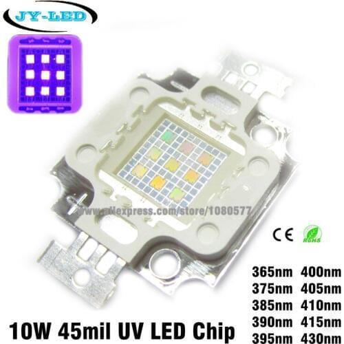 2pcs 10W UV LED, 45mil 1000mA Purple Ultra Violet High power LED 365nm 380nm 395nm 400nm 410nm 430nm Light Source