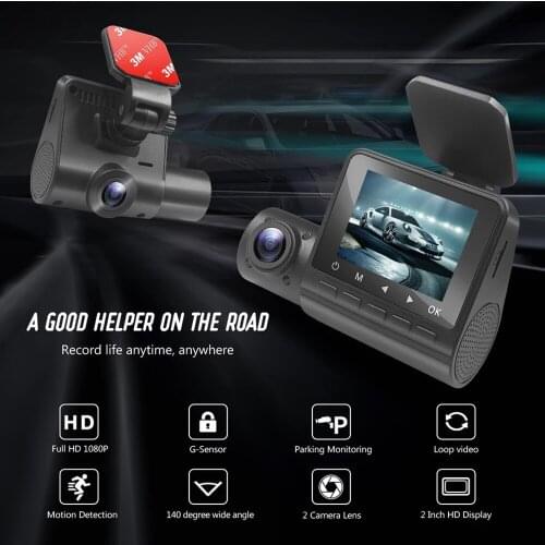 1920*1080P FHD Dual Lens Dash Cam Night Vision Dash Camera 2.0 Screen 2K Car DVR 170 View Angle Auto Video Recorder Registrator