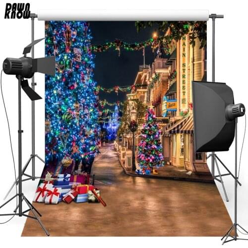 DAWNKNOW Christmas Tree Vinyl Photography Background For Baby High-rise Photo Shoot Backdrop For Christmas Photo Studio L810