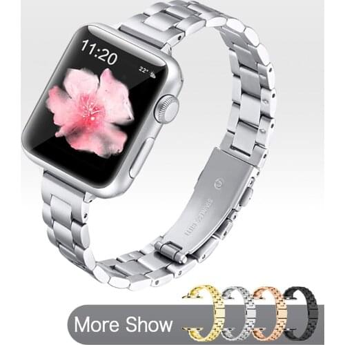 Women Watchband For Apple Watch Series se 6 5 4 3 Watch Strap Stainless Steel Metal Wrist Bracelet For Apple Watch 40/44mm Band