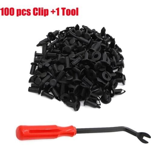 100pcs 8mm Fender ATV Push Retainer Clips Fastener w/ Tool for Honda Suzuki Kawasaki Polaris Sportsman Rangers Rzr 7661855