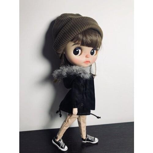 2Colors 1/6Doll Fur Collar Coat Doll Outfit (Fit Blyth,Pullip,BJD, Azone,Kurhn,Licca,OB, JerryB)