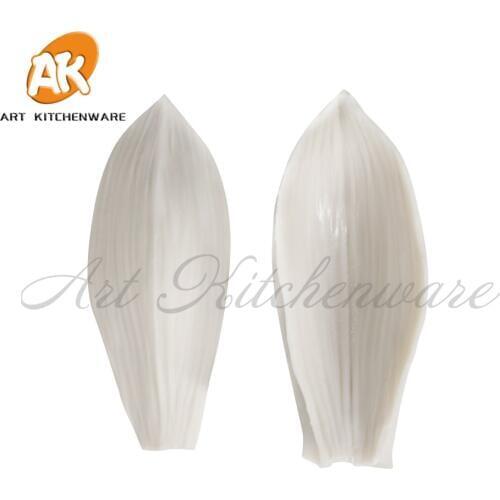 2PCS New Patel Impression Flower Mold Silicone Veiner Mold Cake Decorating Fondant Sugarcraft Cake Mold for Sugar Flower