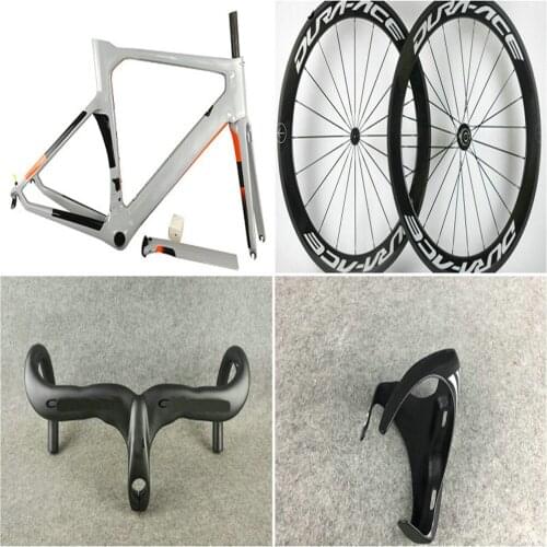 20 COLORS Gray Concept Road Carbon Frame V3RS Glossy + 60mm Carbon wheelset Carbon Handlebar Bottle Cages