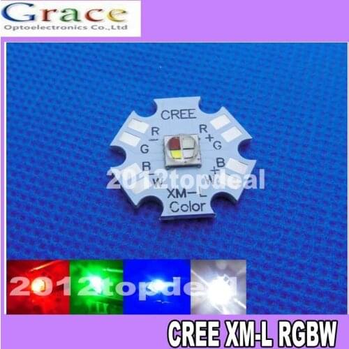 5pcs Cree XLamp XM-L RGBW RGB White Color 12w LED Emitter 4-led 20mm Star PCB Board