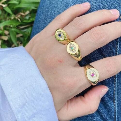 8Pcs new arrive lucky eye charm jewelry for women gold filled cz gorgeous fashion midi finger ring